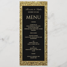 エレガント黒とグリッターの金ゴールド結婚