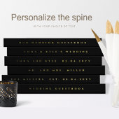 エレガント黒とホイル実在モノグラム結婚ズ ゲストブック