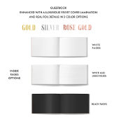 エレガント黒とホイル実在モノグラム結婚ズ ゲストブック