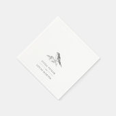 エレガント黒と白の結婚鳥 スタンダードカクテルナプキン (角)