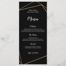 エレガント黒と金ゴールドのジオメトリックフレ結婚ーム