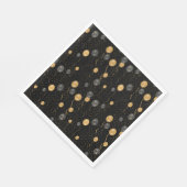 エレガント黒と金ゴールドのバルーン スタンダードランチョンナプキン (角)