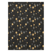 エレガント黒と金ゴールドのバルーン テーブルクロス (正面)