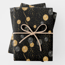 エレガント黒と金ゴールドのバルーン