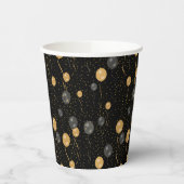 エレガント黒と金ゴールドのバルーン 紙コップ (左)