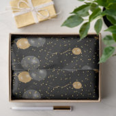 エレガント黒と金ゴールドのバルーン 薄葉紙 (ギフト)