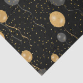 エレガント黒と金ゴールドのバルーン 薄葉紙 (詳細)