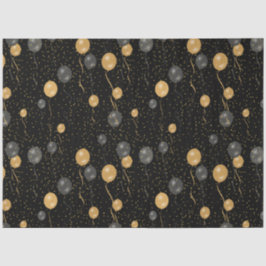 エレガント黒と金ゴールドのバルーン 薄葉紙