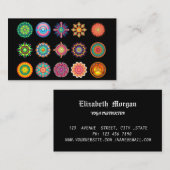 エレガント黒と金ゴールドのヨガの名刺 名刺 (正面/裏面)