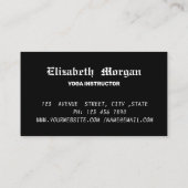 エレガント黒と金ゴールドのヨガの名刺 名刺 (裏面)