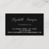 エレガント黒と金ゴールドのヨガの名刺 名刺 (裏面)