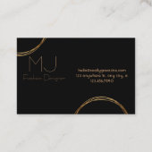 エレガント黒と金ゴールドの名刺 名刺 (裏面)