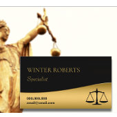 エレガント黒と金ゴールドの法的プロフェッショナル 名刺