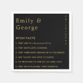 エレガント黒と金ゴールドモダンのおもしろいの結婚事実 スタンダードカクテルナプキン (正面)