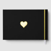 エレガント黒と金ゴールドモノグラムの結婚の ゲストブック (裏面)