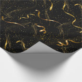 エレガント黒と金ゴールド ラッピングペーパー (角)