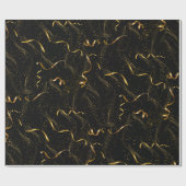 エレガント黒と金ゴールド ラッピングペーパー (フラット)