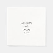 エレガント黒のスクリプ結婚ト スタンダードカクテルナプキン (正面)