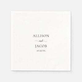 エレガント黒のスクリプ結婚ト スタンダードカクテルナプキン