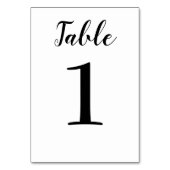 エレガント黒のスクリプ結婚ト テーブルナンバー (裏面)