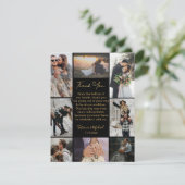 エレガント黒ゴールデン結婚ズ8枚 サンキューカード (スタンド正面)