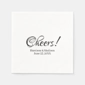 エレガント黒スクリプト名前をカスタムする結婚文字 スタンダードカクテルナプキン (正面)