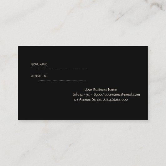 エレガント黒スタイリッシュの紹介カード 紹介カード (裏面)