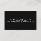 エレガント黒スタイリッシュ,シルバーグリッター 名刺 (裏面)