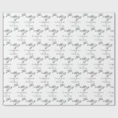 エレガント黒タイポグラフィパーソナライズされた結婚の ラッピングペーパー (フラット)