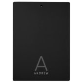 エレガント黒パーソナライズされた名 クリップボード (裏面)