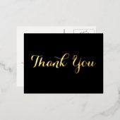 エレガント黒フェイク金ゴールドス結婚クリプト 箔招待状ポストカード (正面/裏面)