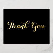 エレガント黒フェイク金ゴールドス結婚クリプト 箔招待状ポストカード (正面)