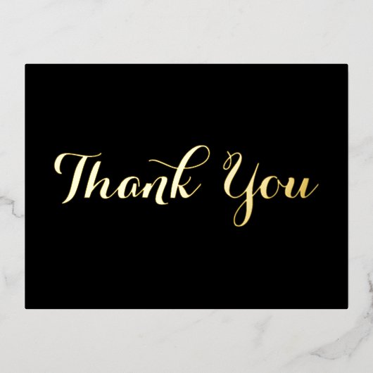 エレガント黒フェイク金ゴールドス結婚クリプト 箔招待状ポストカード (正面)