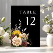 エレガント黒フローラ結婚ズ テーブルナンバー