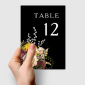 エレガント黒フローラ結婚ズ テーブルナンバー