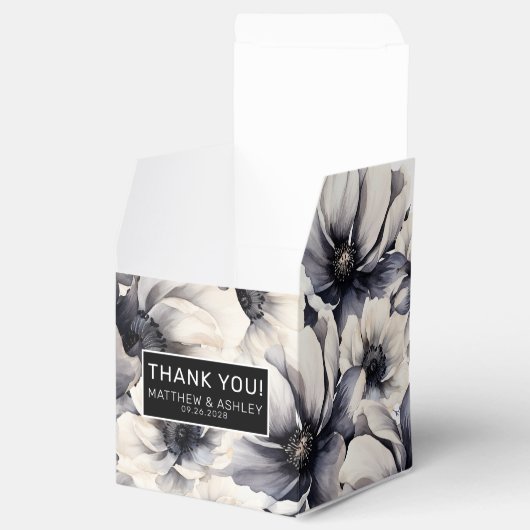 エレガント黒フローラ結婚ズ フェイバーボックス (オープン)