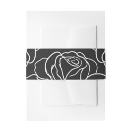 エレガント黒フローラ結婚ズ 招待状ベリーバンド