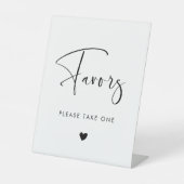 エレガント黒モダンと白の結婚式の引き出物 台座サイン (正面)