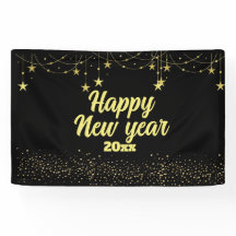 エレガント黒モダンと金ゴールド新年おめでとう