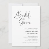 エレガント黒モダン白ブライダルシャワー 招待状 (正面)