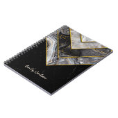 エレガント黒ユニーク灰色の幾何学 ノートブック (左側)