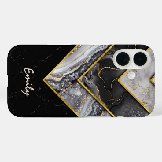 エレガント黒ユニーク色 Case-Mate iPhoneケース (裏面 (横))