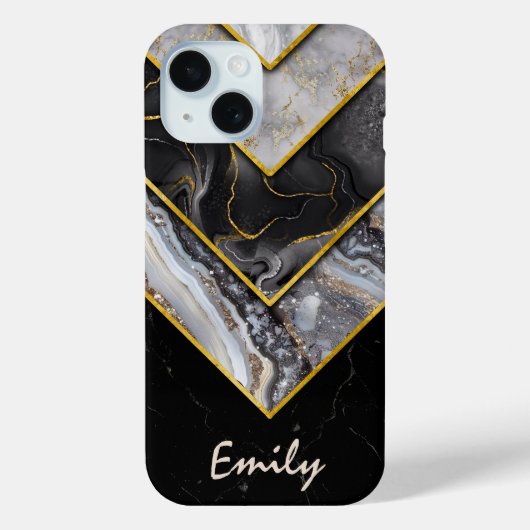 エレガント黒ユニーク色 Case-Mate iPhoneケース (裏面)