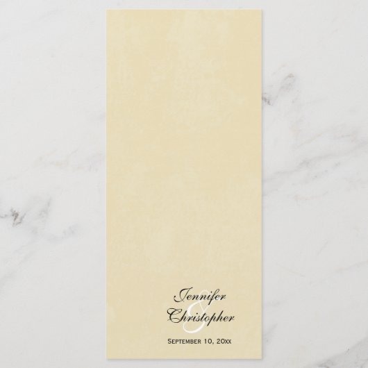 エレガント黒レースのカスタムウェディングフードメニュー メニュー (裏面)