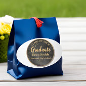 エレガント黒人と金ゴールドの卒業 ラウンドシール