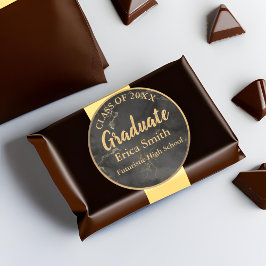 エレガント黒人と金ゴールドの卒業 ラウンドシール