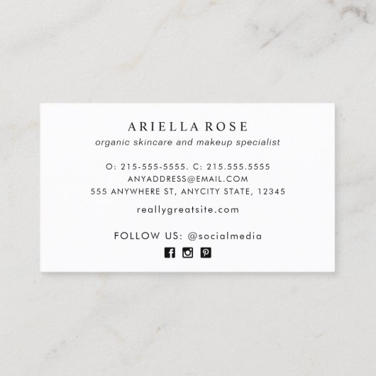 エレガント黒及びバラ金ゴールドフェイクきらめくグリッター 名刺 (裏面)