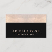 エレガント黒及びバラ金ゴールドフェイクきらめくグリッター 名刺 (正面)