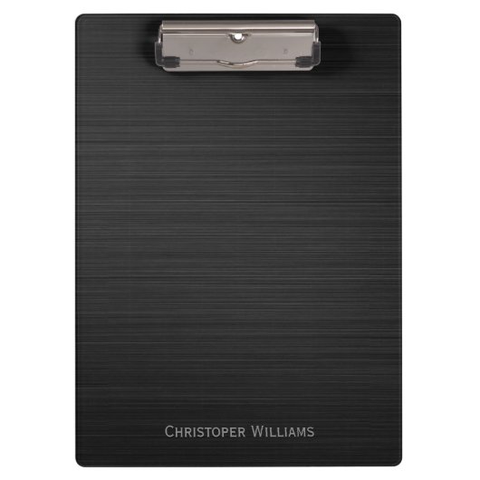 エレガント黒孔パーソナライズされた金 クリップボード (正面)