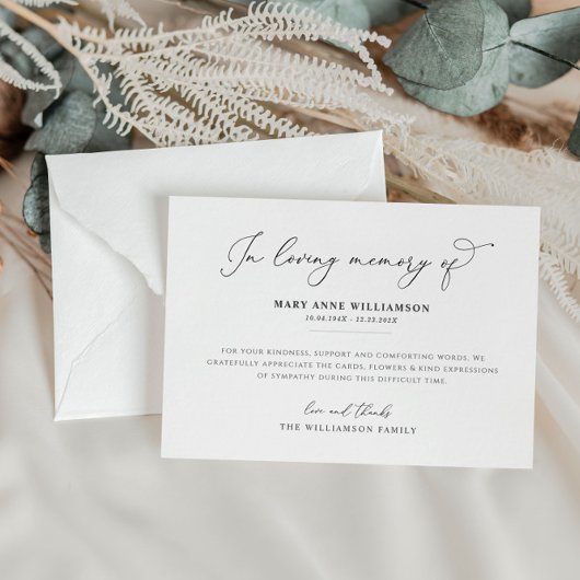 エレガント黒字葬儀サンキューカード サンキューカード